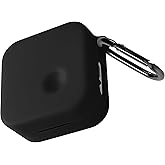 Geiomoo Silicone Case for Nothing Ear (3), Soft Flexible Scratch Resistant Protective Cover with Carabiner (Black)