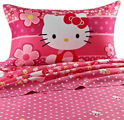Hello Kitty Full Size 4-Piece Sheet Set - 'Ditsy Dots'