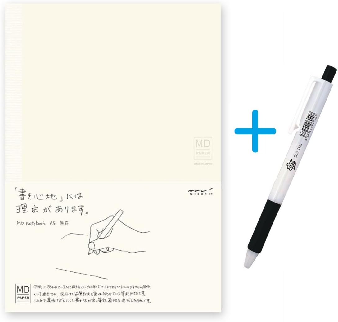 Midori MD Notebook Ruled Line FreeÃ € € A5 by Midori + Daidai Original Ballpoint Pen Made From Zebra