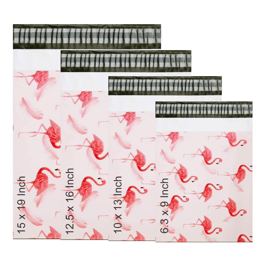 60x Mix Size Mailer Bag Mailing Postal Bags Envelopes for Shipping Packing Durable & Strong Postal Carrier Flamingo Pink(Flamingo Pink)