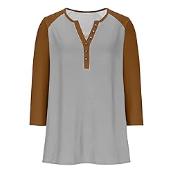 Womens 3/4 Sleeve Tops and Blouses Plus Size