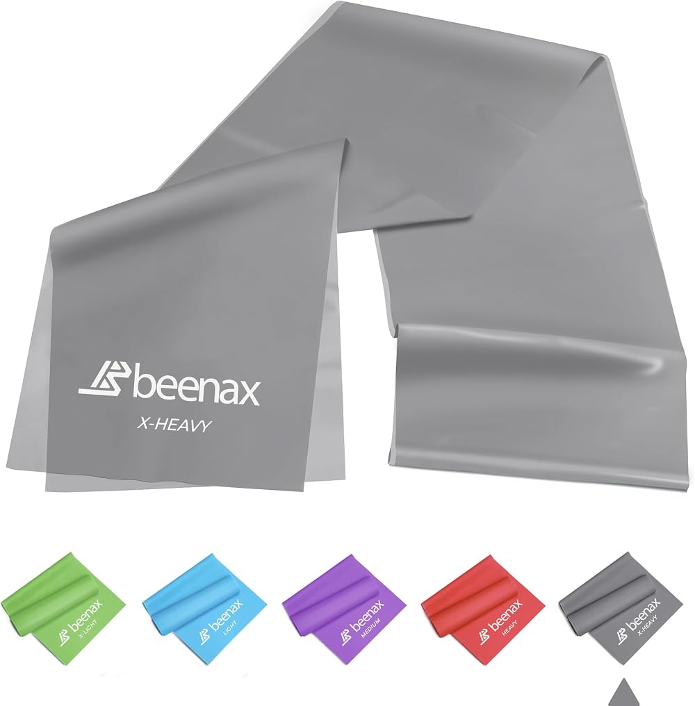 Beenax Resistance Band Grey Extra Heavy 30lb 0.65mm 2m Premium Rubber