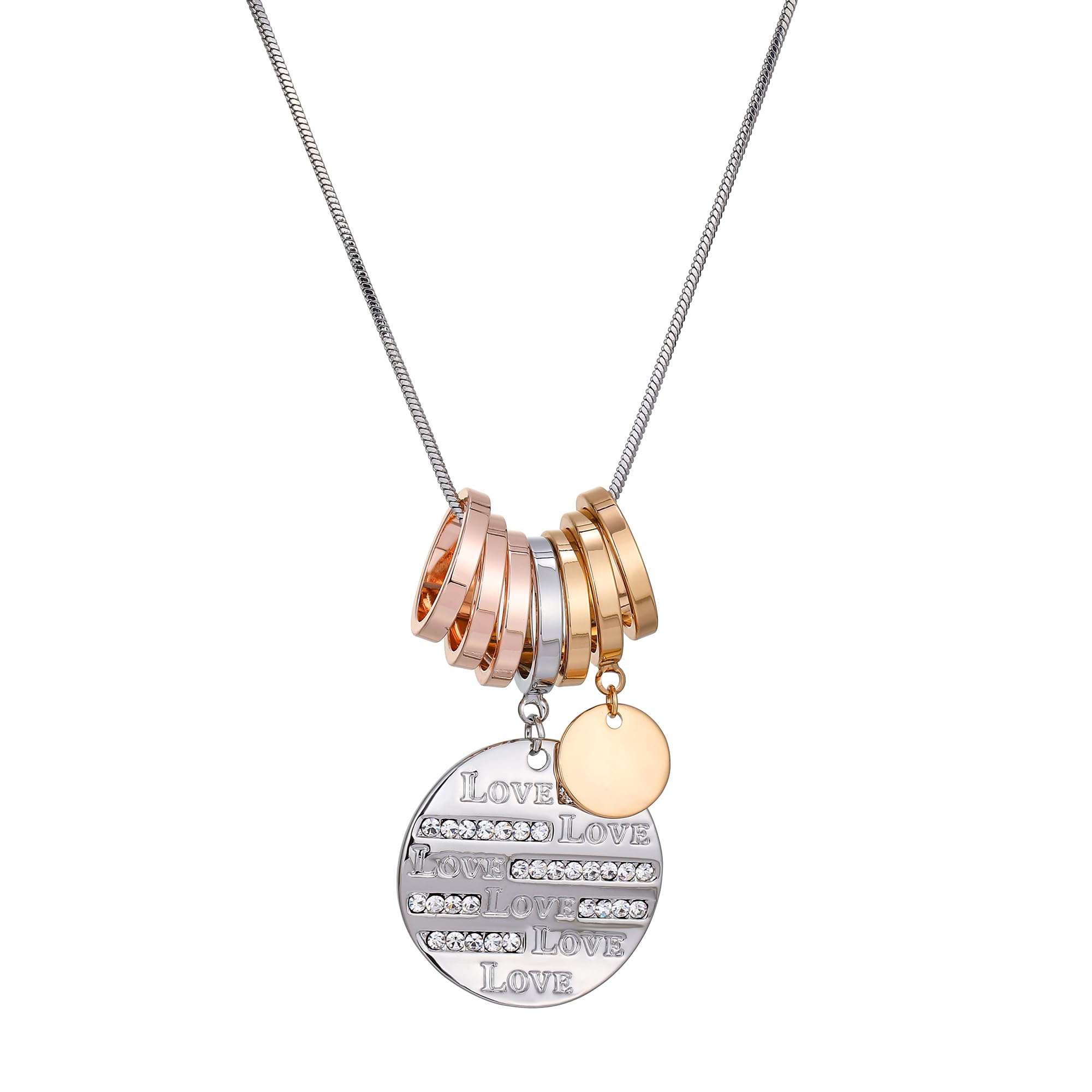 PengJin-Woman's Round Letter Gold Plated Pendant Sweater Y Necklace, Cubic Zircon Snake Long Chain