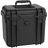 Reflex Camera Hard Waterproof Top Loader IP67 Storage/Carry Case for Cameras, Lenses, Tools & Drones, Custom fit Foam & Security Lockable. 11.3" x 8.7" x 10.4" Dust & Impact Resistant