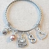 8th BIRTHDAY GIRL, 8th Birthday Charm Bracelet, 8 Year Old Daughter Birthday Gift Idea, Girls Eighth Birthday Gift, 8 Year Old Girl Birthday