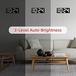 LED Digital Wall Clock with Large Display, Big