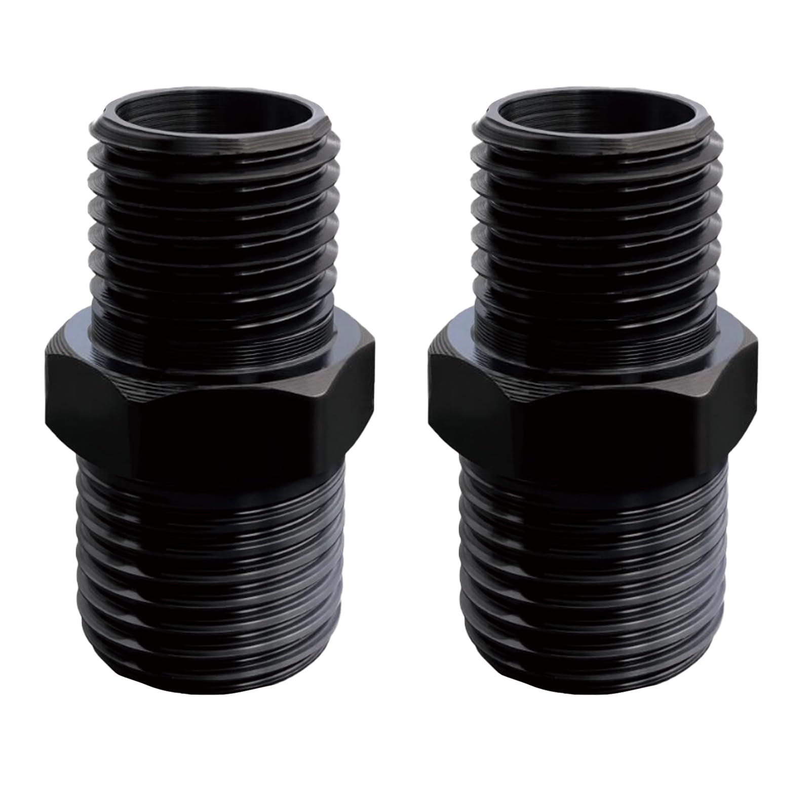 Photo 1 of 2 Pcs M14 to M16 Carbon Steel Fittings Adapters for Mini Excavator Hydraulic Hose Pipe Thread #115757 Hydraulic Attachment Fittings Connector Compatible with AGT?FF Industries?VICSEC?Miva?Machpro?TPM