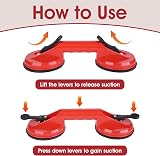 ICEBLUEOR 2 Pack Glass Suction Cups 11.5 cm Dual Vacuum Lifter 100 kg view 4