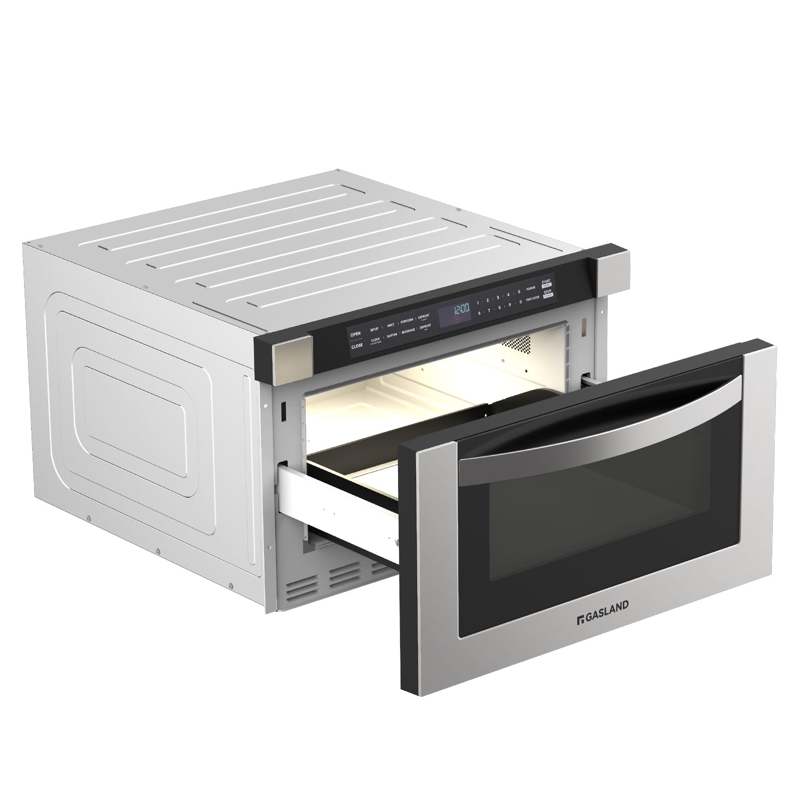 GASLAND 1.2 cu. ft. Microwave Drawer 24 Inch, 1000W Built in Drawer Microwave, Under Counter Microwave, Under The Cabinet Microwave with 11 Custom Cooking Levels, Touch Controls, Stainless Steel