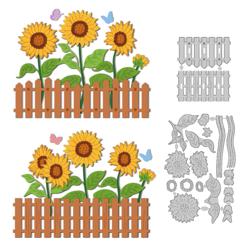 DELORIGIN Sunflower Cutting Dies Spring Flower Cut Dies Metal Die Cuts Embossing Stencils Template Dies for Card Making Decoration DIY Scrapbooking Photo Album Arts Paper Crafts Greeting Card Supplies