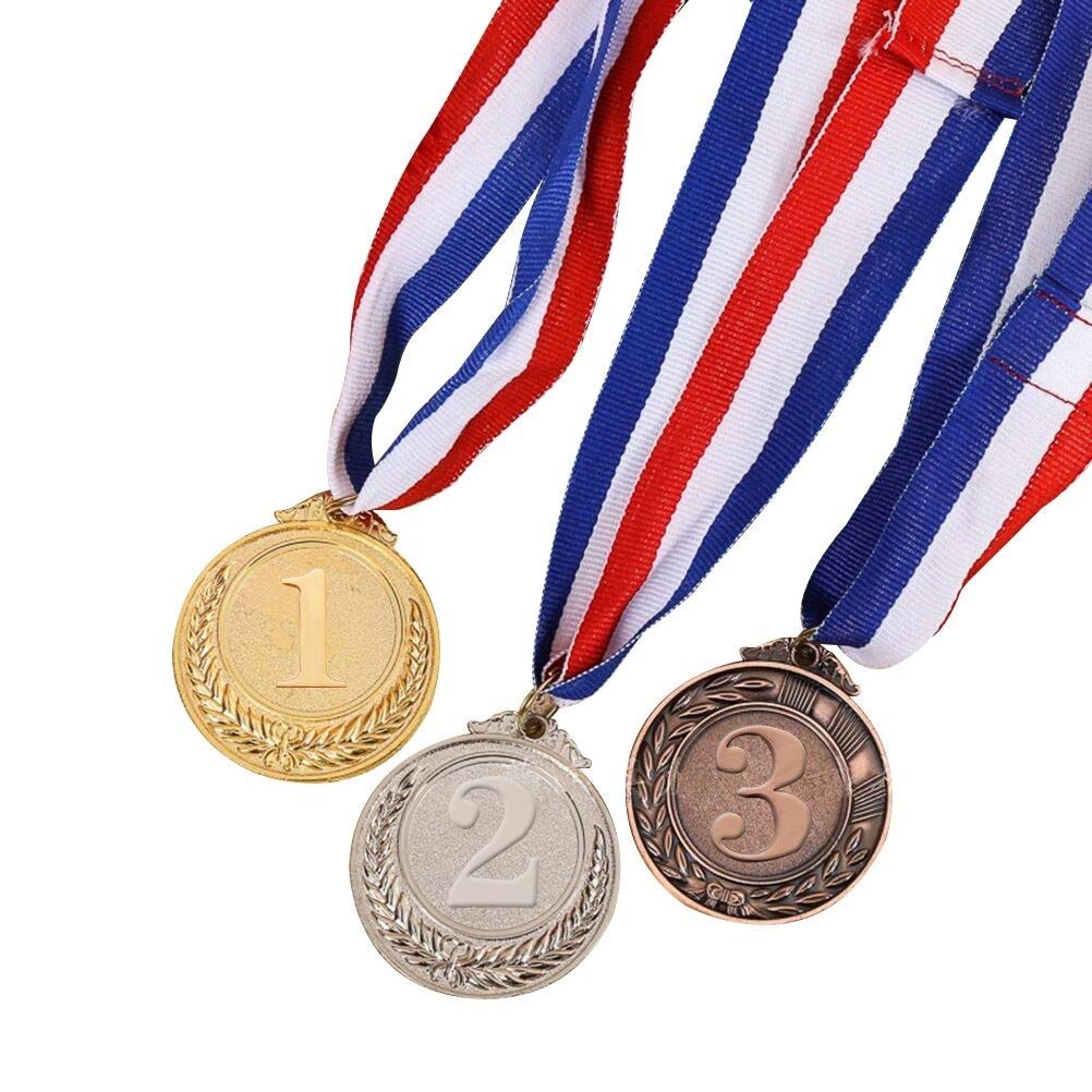 3 Pieces Metal Gold Silver Bronze Award Medals - Style Winner Medals Gold Silver Bronze for Competition