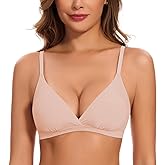 WOWENY Deep V Bras for Women No Underwire Wireless Push Up Bra Comfort Bralettes Seamless Plunge Bra with Support
