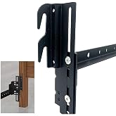 4pcs 711 Bolt-On to Hook-On Bed Frame Conversion Brackets for Headboard or Footboard,Bed Hook Adapter kit with Hardware, Hook on Bed Rails Brackets(Black)