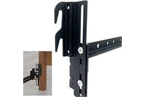 RUIRU BRO 4pcs 711 Bolt-On to Hook-On Bed Frame Conversion Brackets for Headboard or Footboard,Bed Hook Adapter kit with Hardware, Hook on Bed Rails Brackets(Black)