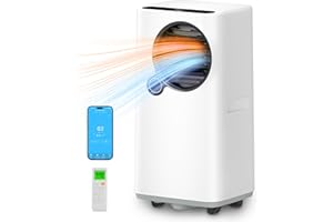 CACULE Portable Air Conditioners, 5-in-1 AC Unit cooling and heating with Fan & Dehumidifier, 24H Timer Remote/APP Control Smart/Sleep Mode 3 Fan Speeds Auto Swing