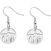BEKECH Mountain Earrings Mountain Range Mountain Forest Pendant Earring Gift for Mountain Climbing Lover
