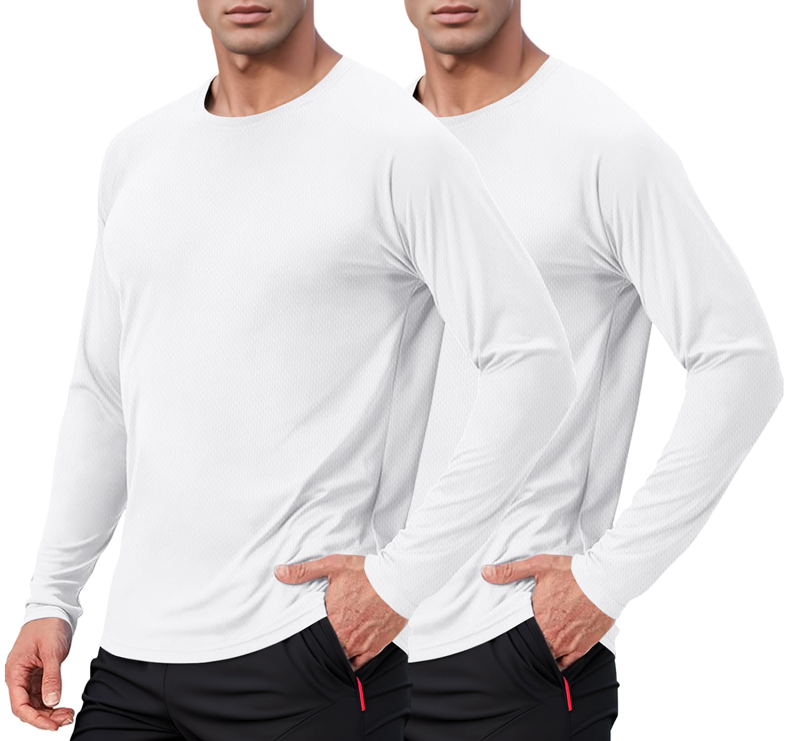 Photo 1 of 2 Men's UPF 50+ Sun Protection UV SPF Shirts Long Sleeve Lightweight Quick Dry Swim T-Shirts Rash Guard SIZE 2XL