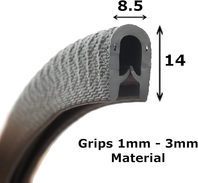 Standard Black rubber car edge protective trim 14mm x 8mm Amazon.co.uk