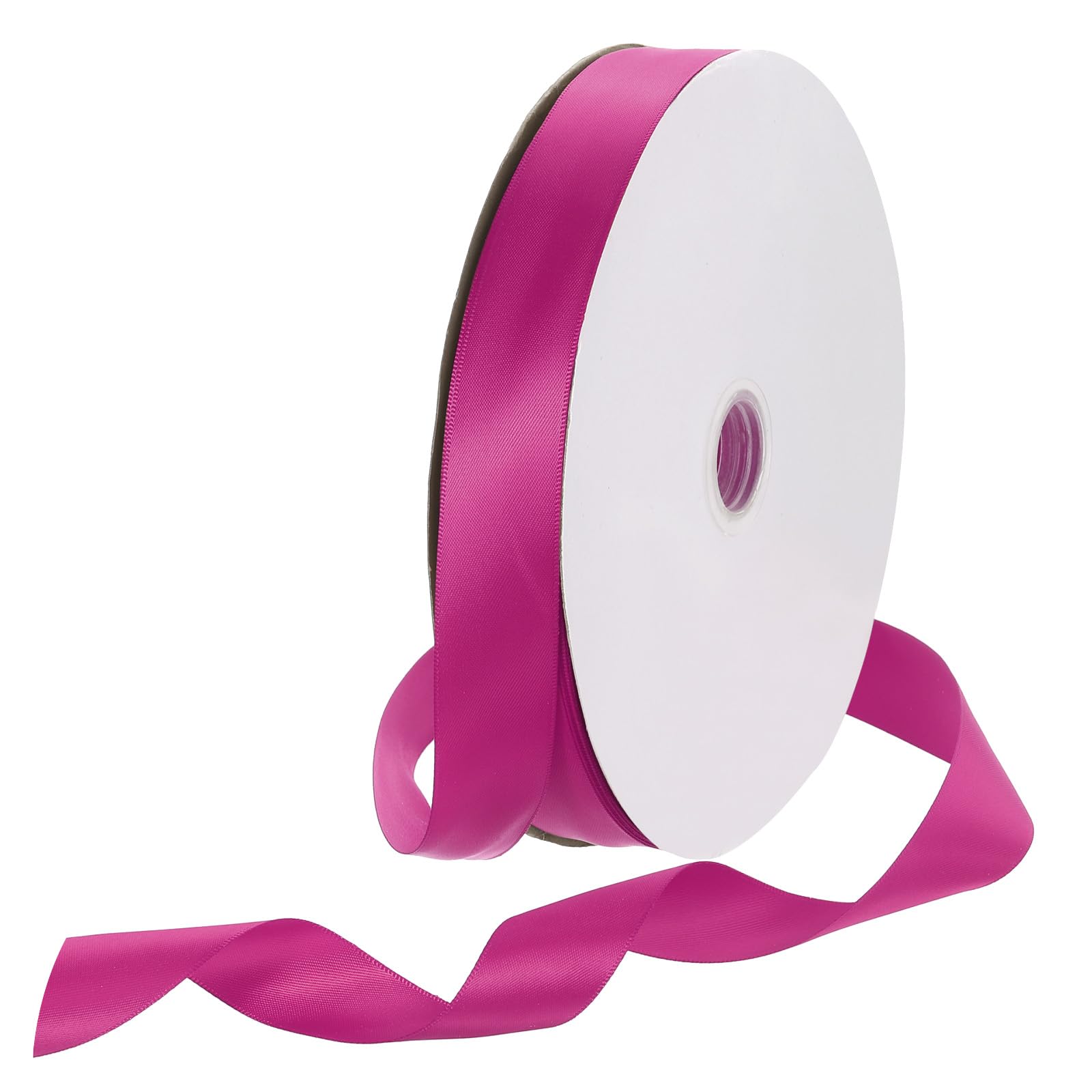 Rebower 25mm Satin Ribbon 91m Thick Double Face Grosgrain Silk Ribbon, [for Gift Wrapping, Hair Bows, Wedding, Cake, Flower] - 100 Yard/300ft/ Rose Red — image 1