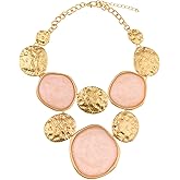 Jadear Vintage Chunky Bubble Necklace Alloy Necklace Resin Statement Pendant Necklace for Women