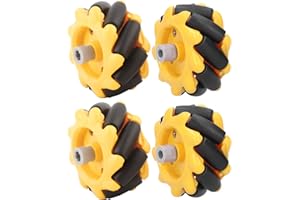 AKOZON Omni Directional Wheels,Mecanum Wheel Smart, Parts Accessories OmniDirectional Omni Directional mecanum Wheels Robot Car 8mm DIY Toy Components 48mm(2 Pairs) (Two Pairs)