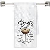 Chicimln Espresso Martini Gift Kitchen Towels, Gifts for Martini Cocktail Lovers Decorative Hand Towels, Trendy Cocktail Dish Tea Towel Drying Cloth for Kitchen Decor, 16x24 Inch