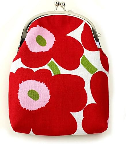 Amazon 楽市きもの館 がま口 たばこケース マリメッコ生地 花柄 赤 楽市きもの館 財布