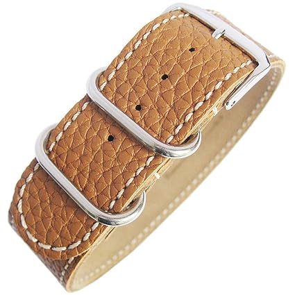 Germany 1-Piece UTC Military G10 18mm Tan Leather Mens Watch Strap