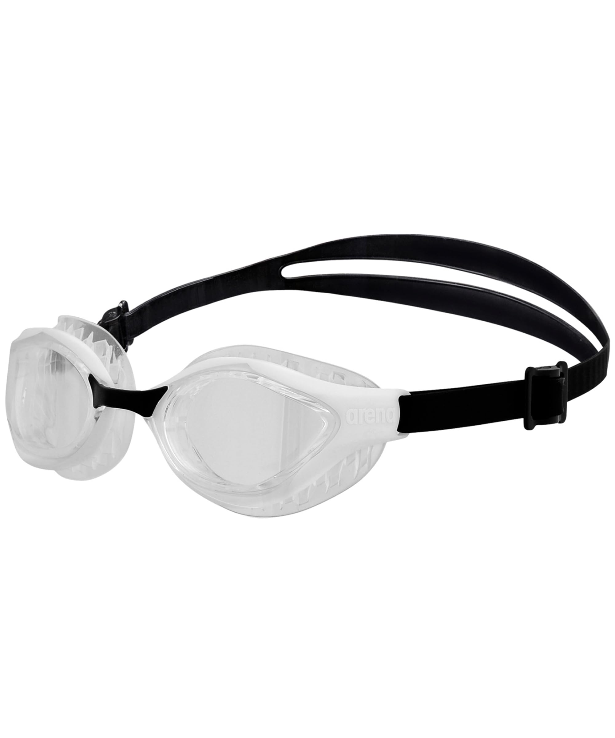 Photo 1 of ***DAMAGED - SEE NOTES/PICTURES*** ARENA Unisex Adult Air-Bold Swipe Anti-Fog Training Swim Goggles for Men and Women Cushioned Seals Superior Comfort Non-Mirror Lens, Clear/White/Black