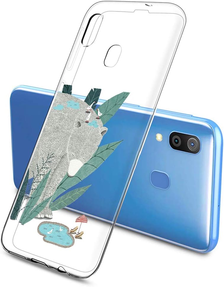 Oihxse Personalised Case Compatible with Samsung Galaxy S10, Thin Slim Soft Silicone TPU Bumper, Shockproof Crystal Clear Chic Design Protective Cover for Samsung Galaxy S10,Gray Bear