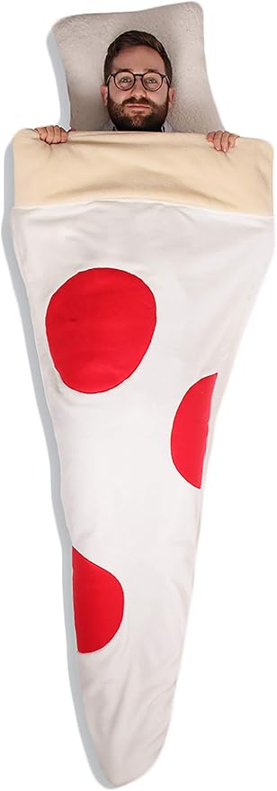 Amazon Com Gilbins Plush Ultra Soft Fleece Snuggle In Sleeping Bag Blanket For Lounging On The Couch Pizza Home Kitchen