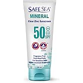Safe Sea Zinc Oxide Sunscreen SPF50 | Clear Mineral Face Sunscreen | Anti-Jellyfish Sting Protective Lotion | Coral Reef Safe | Travel Size - 2Oz (60ml), Pack of 1