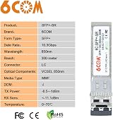 6COM 10G SFP+ SR Transceiver Multimode 300m LC DDM Cisco Ubiquiti Supermicro view 5