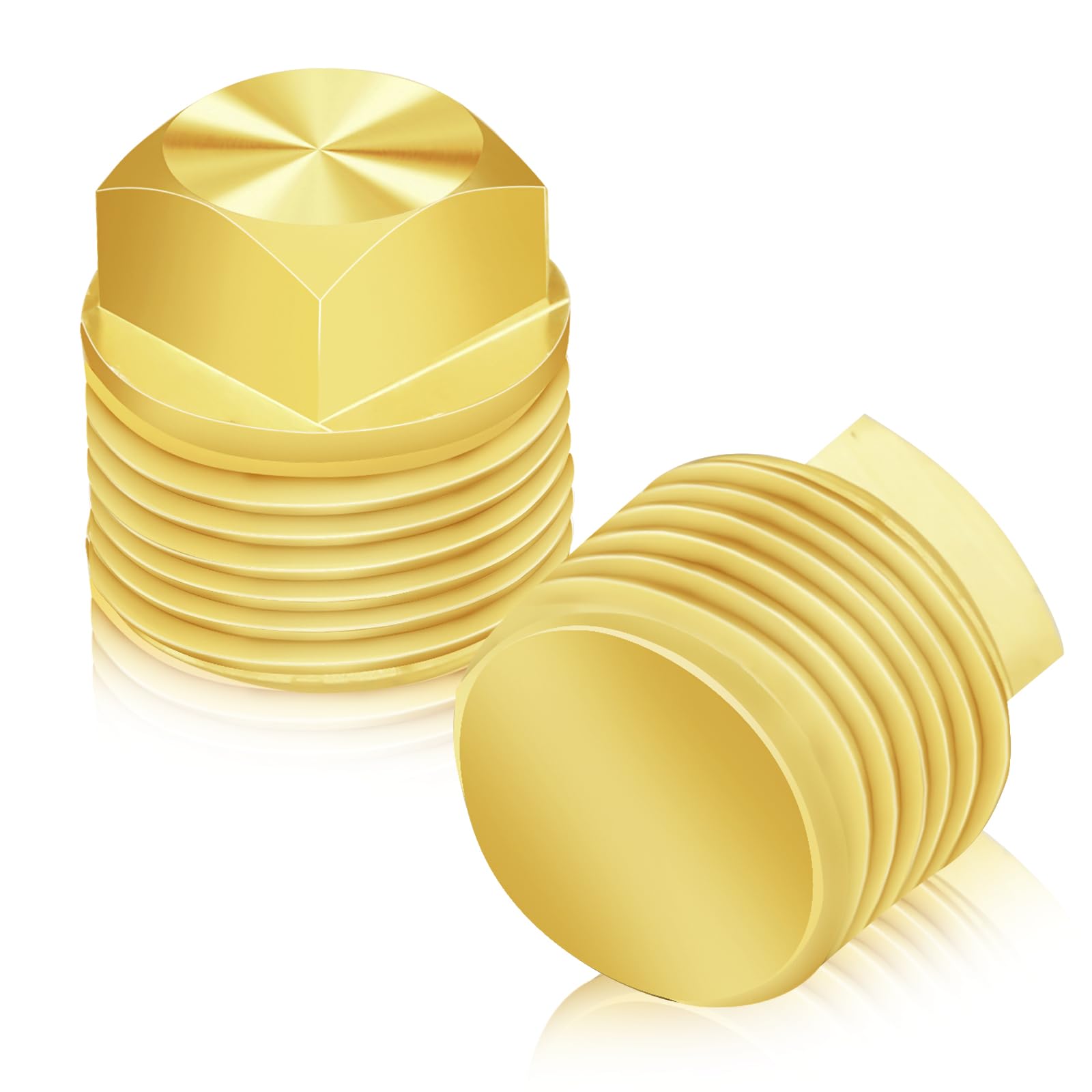 2 Pcs Boat Drain Plug, Solid Brass Boat Plug 1/2 Inch NPT Boat Plugs Hull Spare Garboard Drain Plug Compatible with Glastron Bayliner Sea Ray Four Winns Starcraft Boat Parts, Suitable for Most Hulls