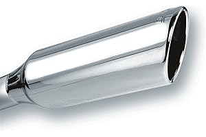 BORLA 20245 Exhaust Tip 2.25" Inlet - 4" Single Round Rolled-Edge Angle-Cut Outlet - 12" Long Exhaust Tip Embossed With BORLA Logo. Weld On Mounting Method.