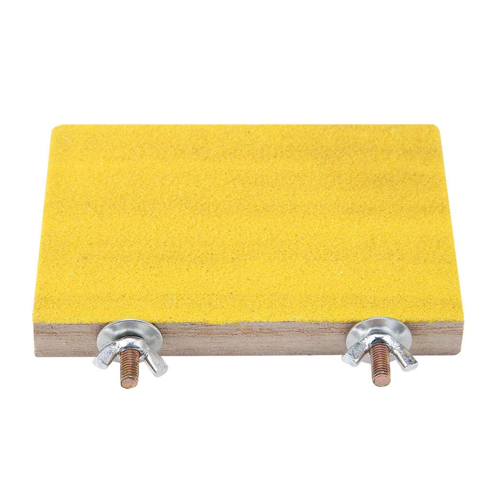 Bird Platform Perch Stand, Wood Playground Grinding Toy for Macaw, African Grey, Budgie, Parakeet, Conure, Hamster, Yellow, 9 x 13cm