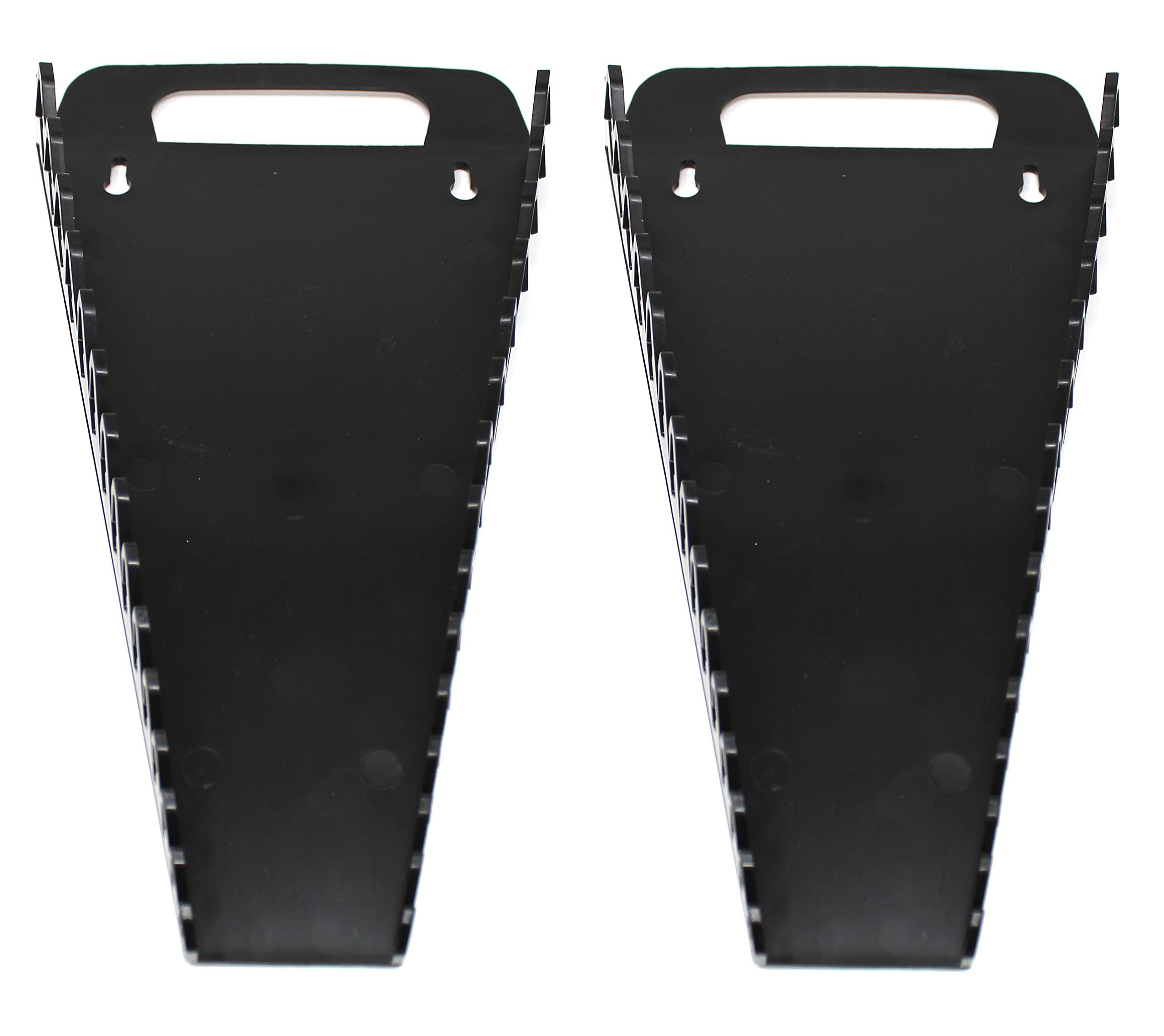 Photo 1 of Plastic Portable Gripper 15-Tool Wrench Organizer Tray Holder (2, Black)