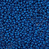 John Bead Czech Glass Seed Beads 8/0 (22g) Terra Intensive Blue for DIY Jewelry Making Beads