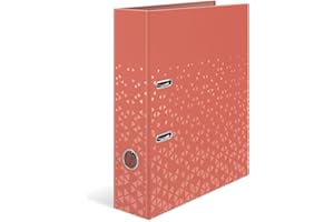HERMA A4 Lever Arch File Red, Pack of 5, 70mm Spine, Heavy Duty Folder with Pattern Motif, Glossy Finish & Inner Print, Kids Ring Binder, Archiving Folder & Storage File Organizer