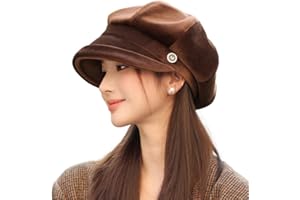 URAWOW Newsboy Cap for Women with Visor Fall Beret Hats for Women Ladies Slouchy Fashion Accessories Classic Casual