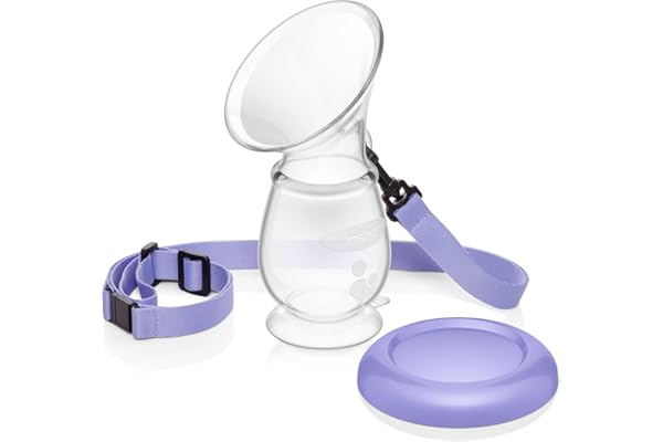 Lansinoh Silicone Breast Pump for Breastfeeding with Suction Base, 4 Ounces, Portable and Lightweight, Includes Neck Strap an