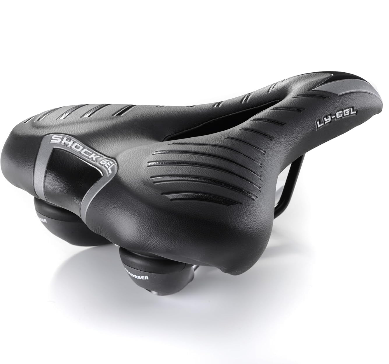 CUCUBA Montegrappa 6255 Gel Plus Lyra Unisex Anatomic Saddle with Elastomers and Central Opening Designed for Greater Comfort in the Public Area