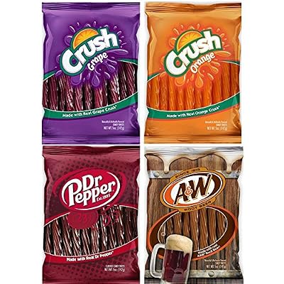 Orange, Grape Crush, Dr. Pepper &amp; A&amp;W Licorice Twists Assortment - (4 Packs)