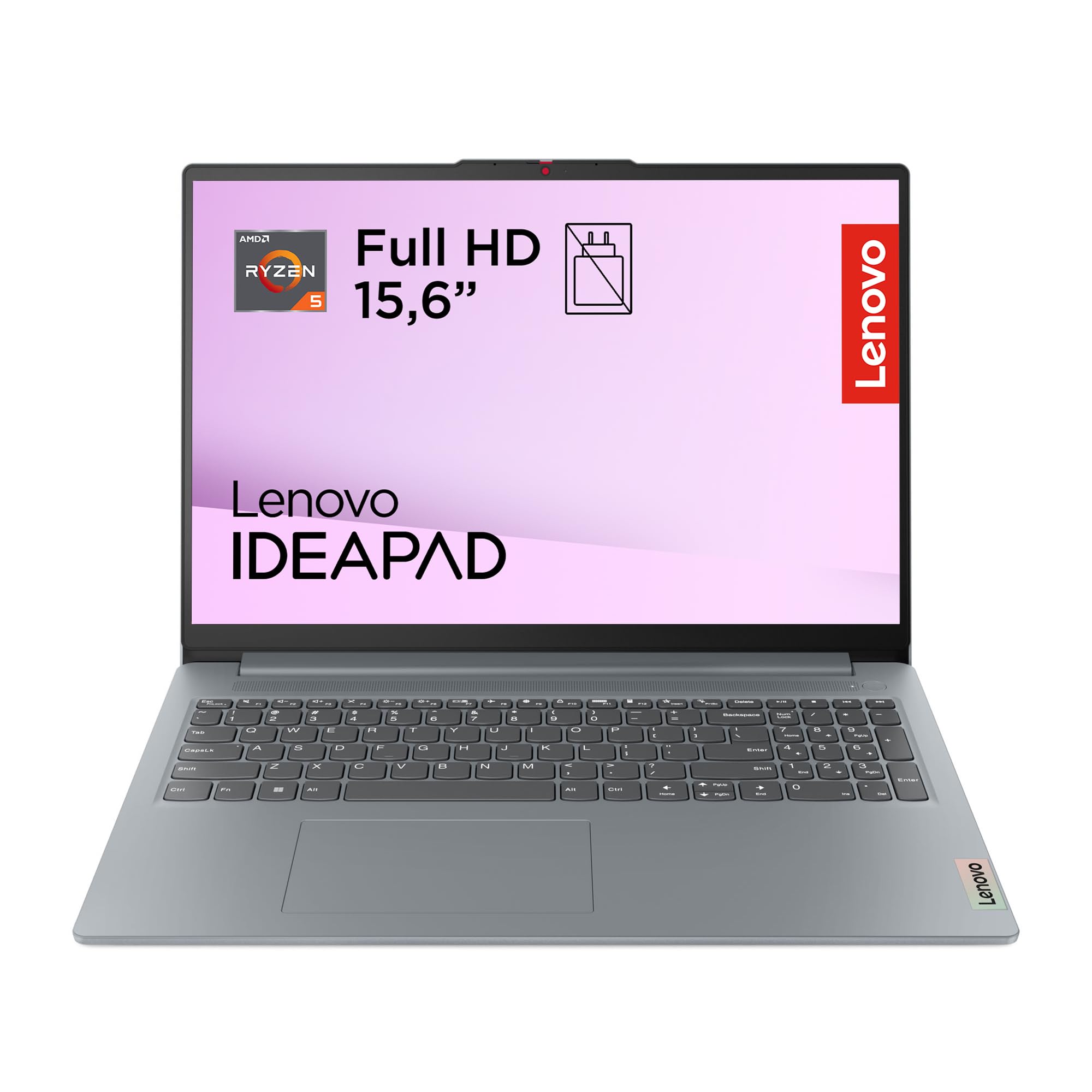 Lenovo IdeaPad Slim 3 Gen 8 – Ordenador Portátil 15.6" FHD (AMD Ryzen 5 40, 16 GB RAM, 512 GB SSD, Gráficos Radeon 610M, Wi-Fi 6, USB-C, Sin Sistema Operativo) Teclado QWERTY en Español – Gris Ártico