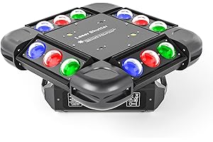 Moving Head Light, FODEXAZY DJ Lights 12LEDs 150W RGBW Beam Light 4-in-1 Strobe Stage Light with 16CH/64CH DMX512 and Sound Activated for Wedding Disco Dj Party Christmas