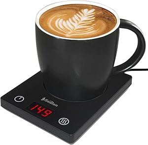 Coffee Mug Warmer for desk Cup warmer with automatic shut off for Office Home Use, Electric Cup Beverage Plate for Candle, Water, Cocoa, Milk with Mug(Black)