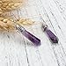 Purple Stone Dangle Earrings for Women