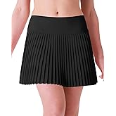 Pleated Tennis Skirts Womens Athletic Golf Skorts Workout Skirt with 2 Pockets on Liner Shorts