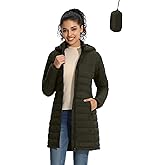 ZMC Packable Women Puffer Coat, Lightweight Water-Resistant Puffer Jacket Detachable Hood Slim-Fit Winter Coat for Women