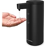 Mamiddle Automatic Soap Dispenser Stainless Steel with Sensor Infrared Soap Dispenser Electric IPX5 Waterproof USB-C Charging Motion Sensor for Kitchen & Bathroom (Black)
